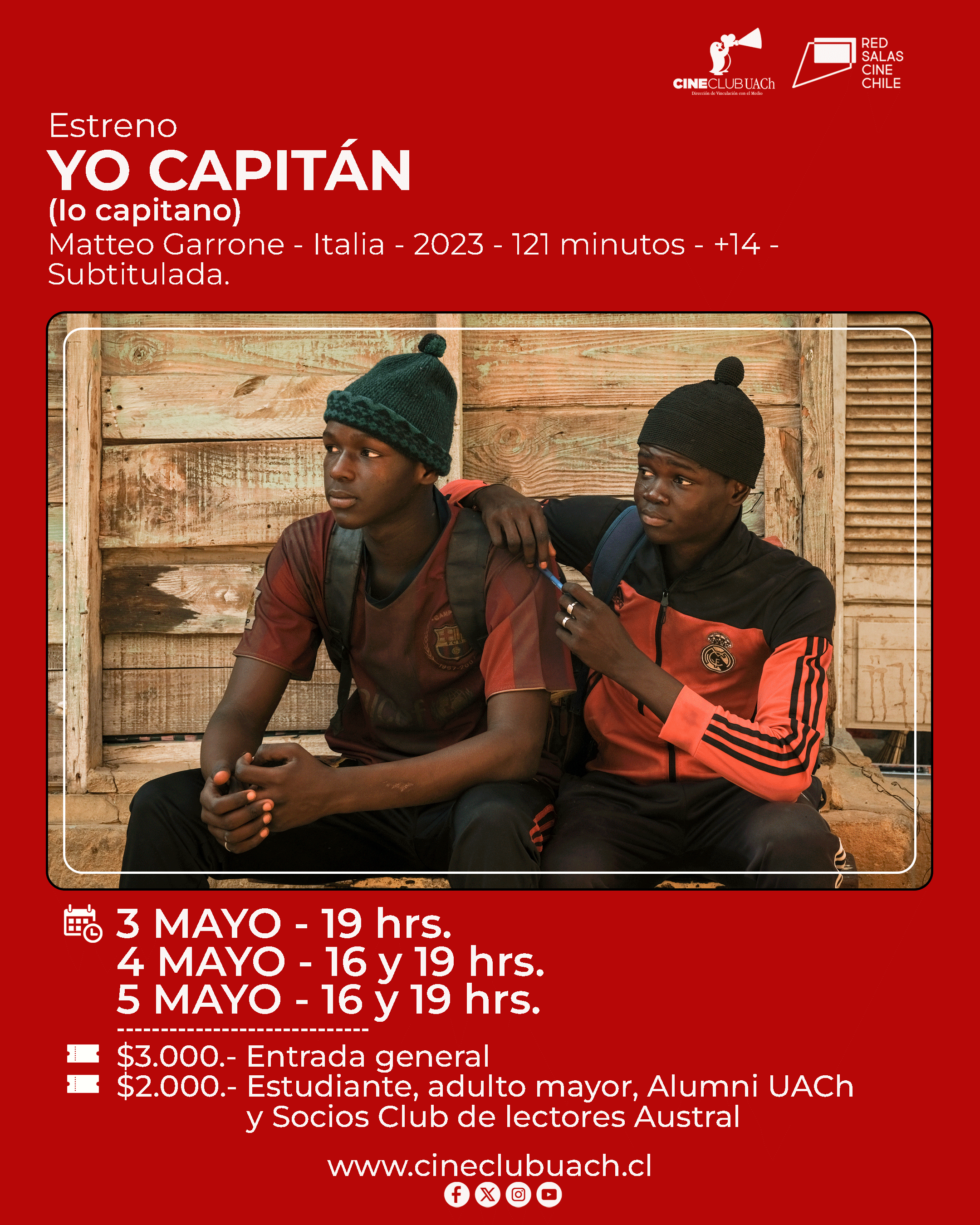 “Yo capitán” abre la cartelera de mayo en el Cine Club UACh
